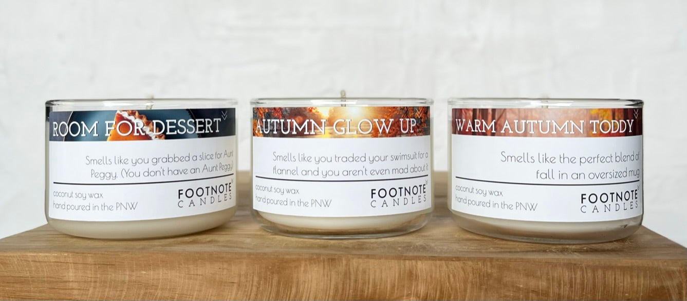 3 mini candles from the Autumn Collection